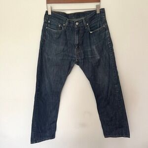 Levis 513 Slim Straight Jeans Mens 34x30 Dark Wash Indigo Denim Pants